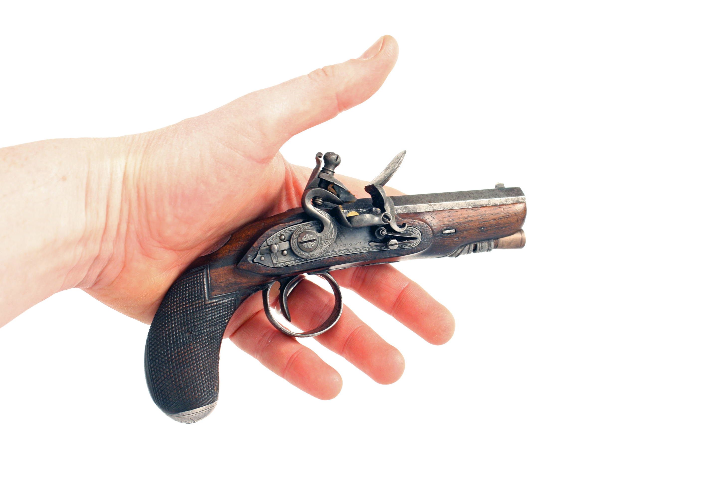 A Miniature Irish Flintlock Pistol by Fowler of Dublin. - Image 2