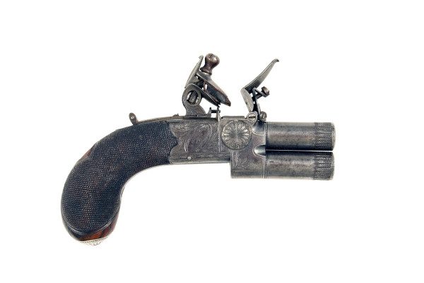 A Fine 120 Bore Flintlock Tap Action Pistol by         W. Bond
