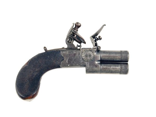 A Fine 120 Bore Flintlock Tap Action Pistol by         W. Bond