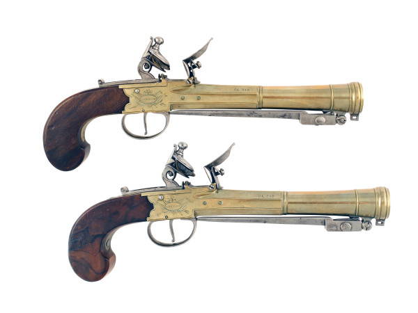 A Fine Pair of Flintlock Blunderbuss Pistols by Nicholson of London.
