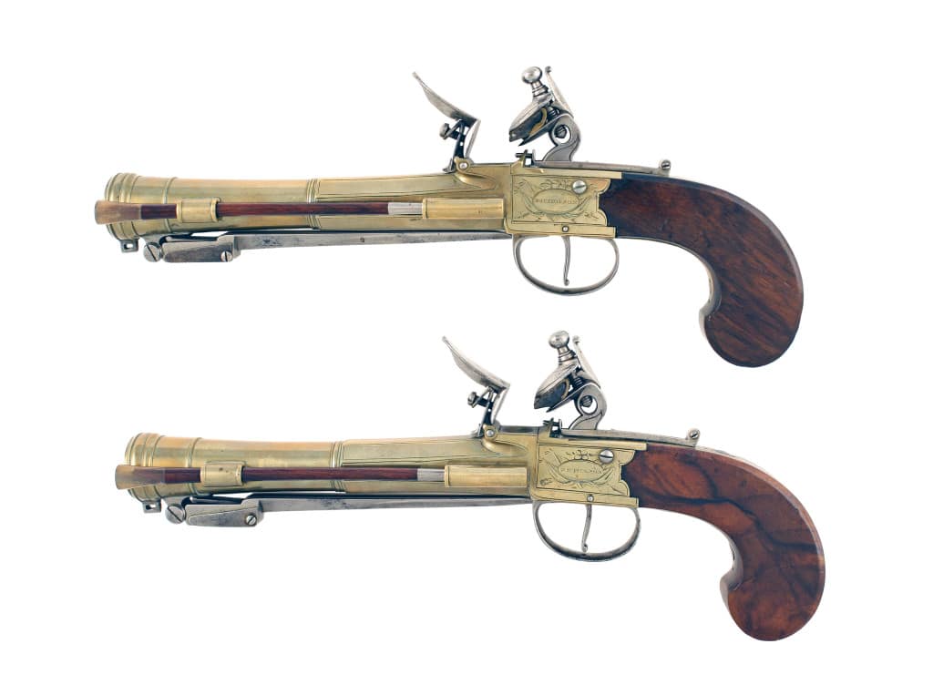 A Fine Pair of Flintlock Blunderbuss Pistols by Nicholson of London. - Image 5