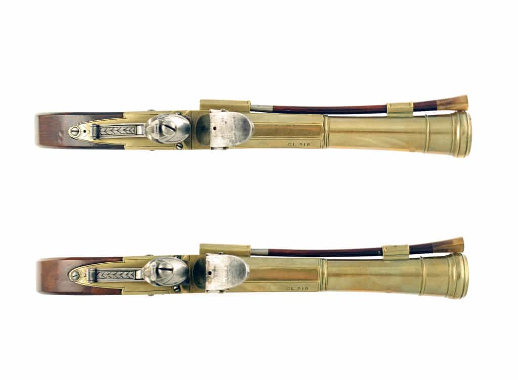 A Fine Pair of Flintlock Blunderbuss Pistols by Nicholson of London. - Image 4