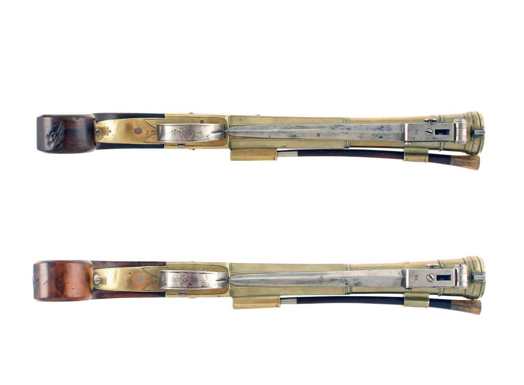 A Fine Pair of Flintlock Blunderbuss Pistols by Nicholson of London. - Image 3