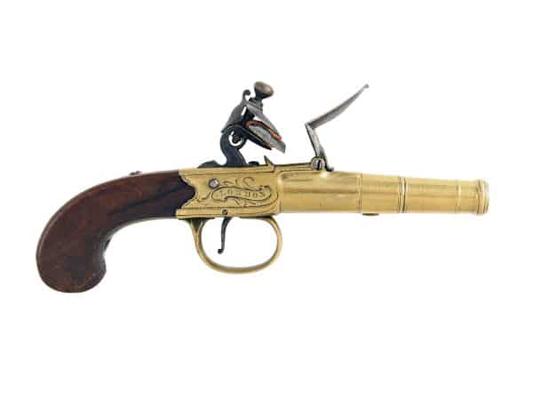 A Crisp Brass Barrel Pocket Pistol by Griffin & Tow of London.