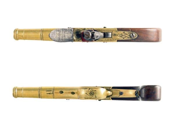 A Crisp Brass Barrel Pocket Pistol by Griffin & Tow of London. - Image 2