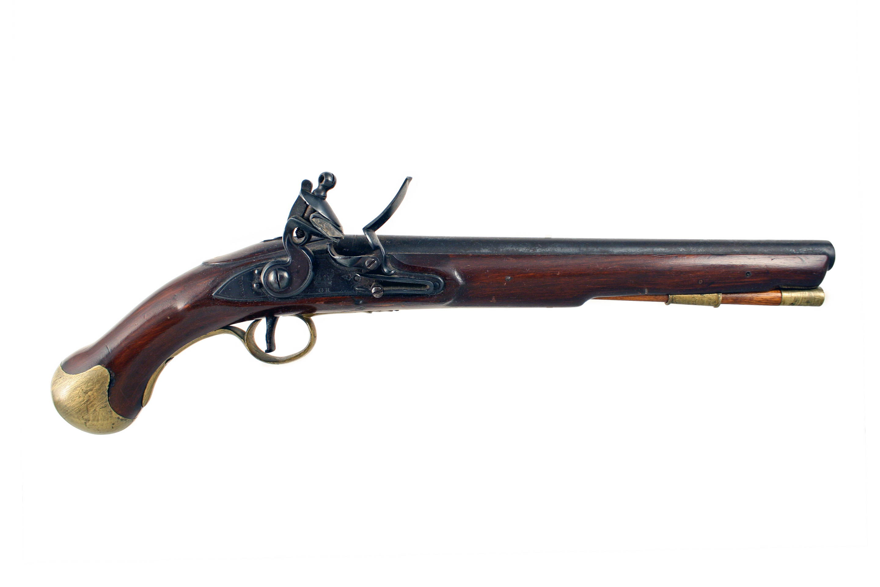 A Superb Flintlock Long Sea Service Pistol.