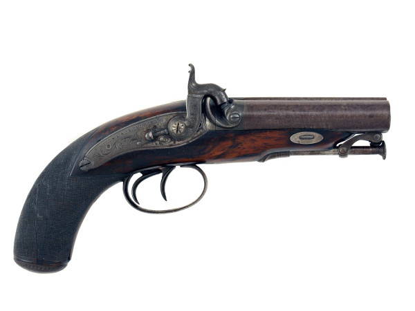 A Double Barrel Percussion Pistol
