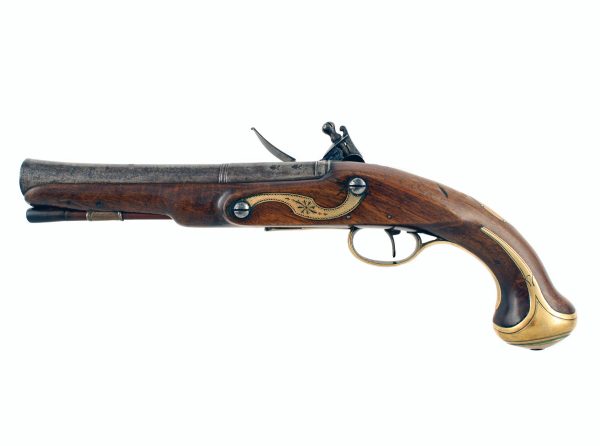 A Scarce Flintlock Blunderbuss Pistol by Nock, Jover & Green. - Image 4