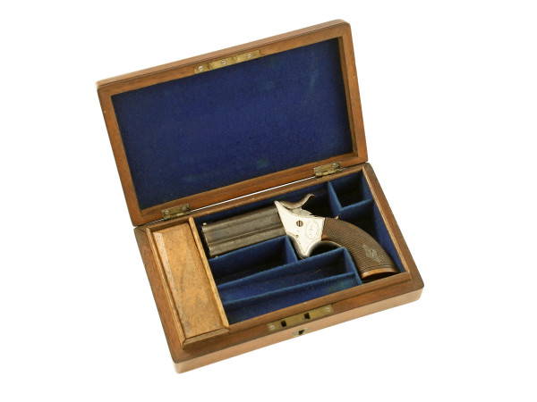 A Cased Woodward Patent Pistol, No. 448.